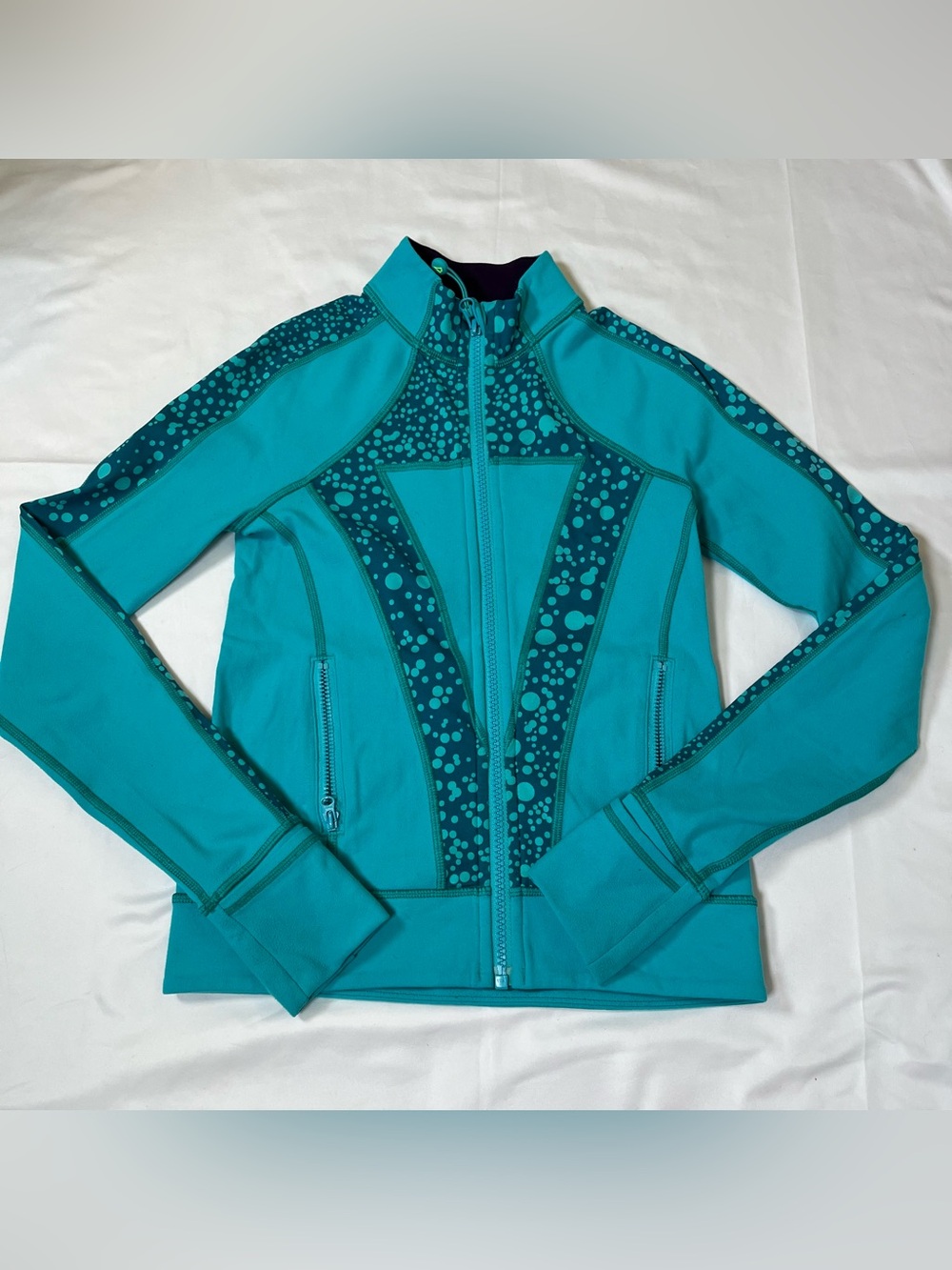 Ivivva By Lululemon Perfect Your Practice Jacket teal Full Zip Size 8